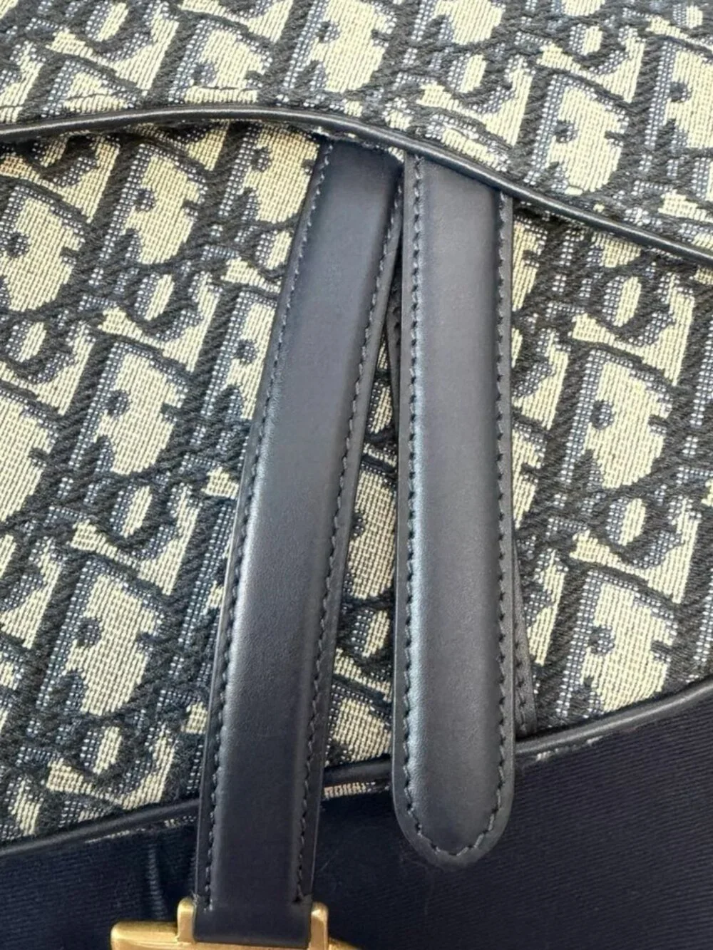 CHRISTIAN DIOR Oblique Saddle Bag With Strap in Blue - Picture 12 of 16